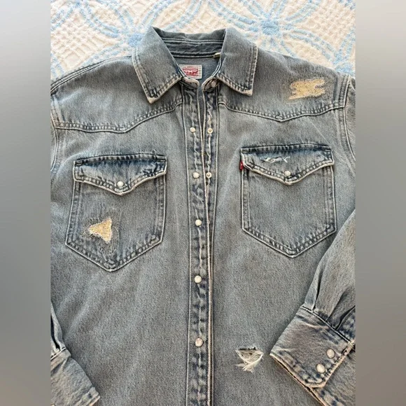 Women’s Levi’s oversized denim shacket NWOT XL - Picture 2 of 8